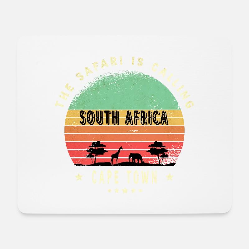 Kapstadt Südafrika Safari Design - Mousepad (Querformat) - Weiß