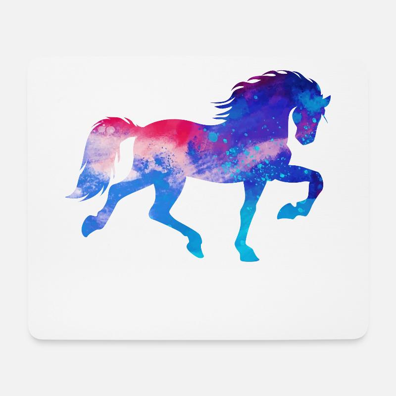 Pferdenarr Hengst Galopp Islandpferde Pferde - Mousepad (Querformat) - Weiß