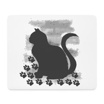 shirts für frau, Katze mit HG V1 - Mousepad (Querformat) - Weiß - Vorne