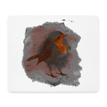 niedliche vögel, foto Rotkehlchen männchen mit HG - Mousepad (Querformat) - Weiß - Vorne