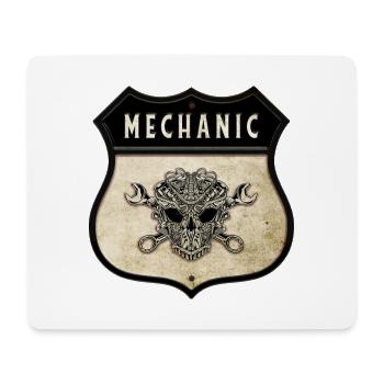 Mechanic Skull Crest - Mouse Pad (horizontal) - white - Front