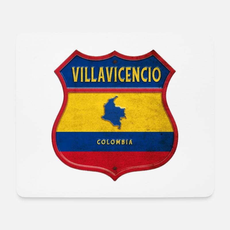 Villavicencio Kolumbien Wappen Design - Mousepad (Querformat) - Weiß