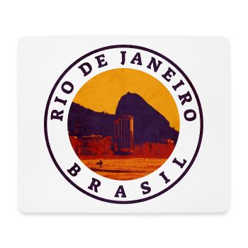 Tampon en caoutchouc rétro de Rio de Janeiro - Tapis de souris (format paysage) - blanc - Devant