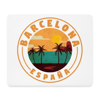 Barcelona España Beach Rétro - Tapis de souris (format paysage) - blanc - Devant