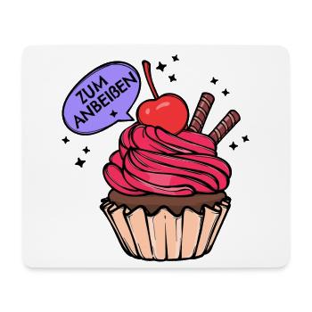 Nachspeise Naschen Süßigkeiten Cupcake Statement - Mousepad (Querformat) - Weiß - Vorne