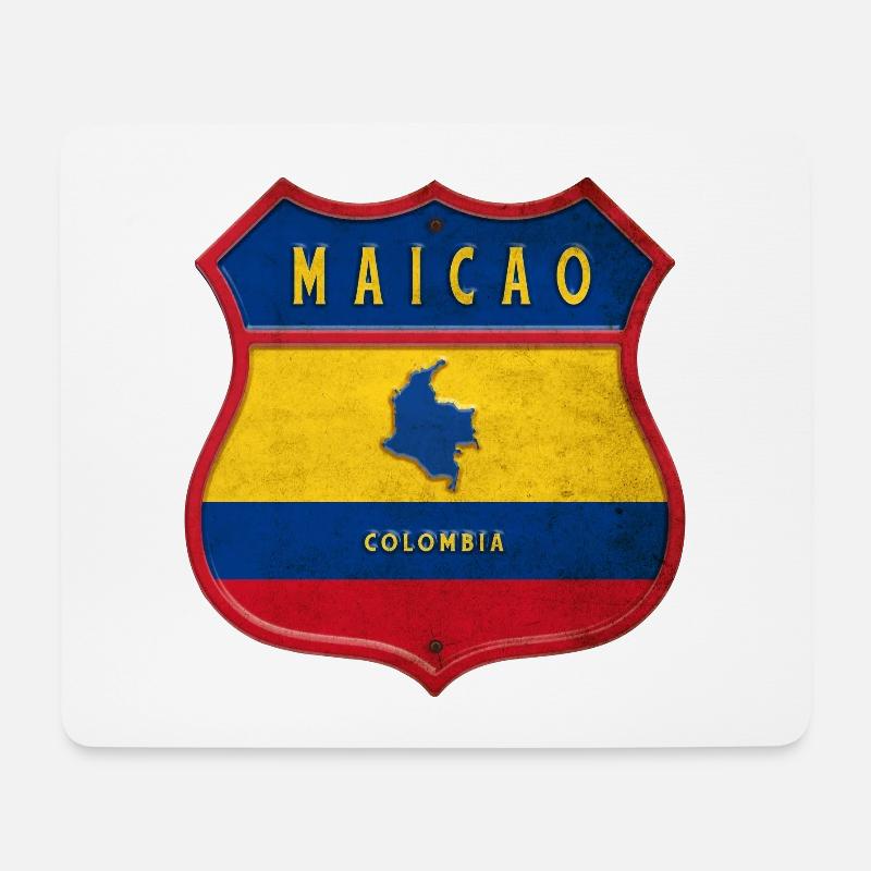 Maicao Kolumbien Wappen Design - Mousepad (Querformat) - Weiß