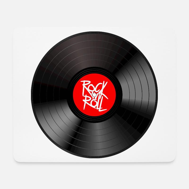 Rock 'n' Roll Vinyl: Ein Statement T-Shirt - Mousepad (Querformat) - Weiß