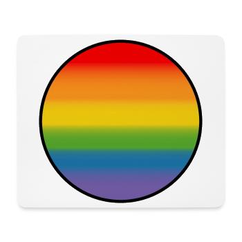 Regenbogen Verlauf Round white shirt - Mousepad (Querformat) - Weiß - Vorne