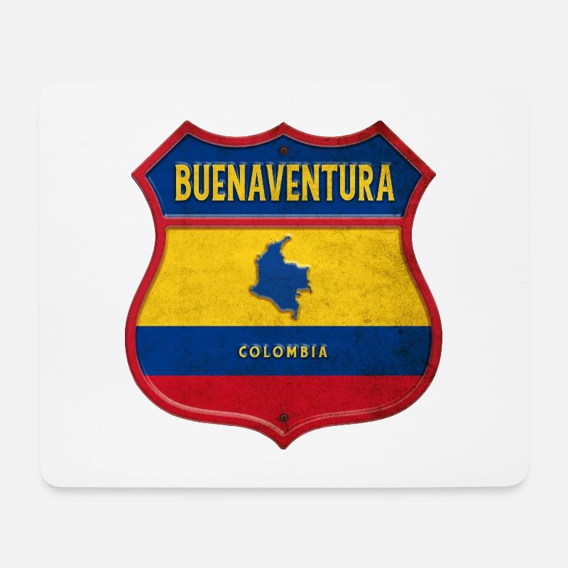 Buenaventura Kolumbien Wappen Design - Mousepad (Querformat) - Weiß