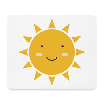 Soleil Kawaii - Tapis de souris (format paysage) - blanc - Devant