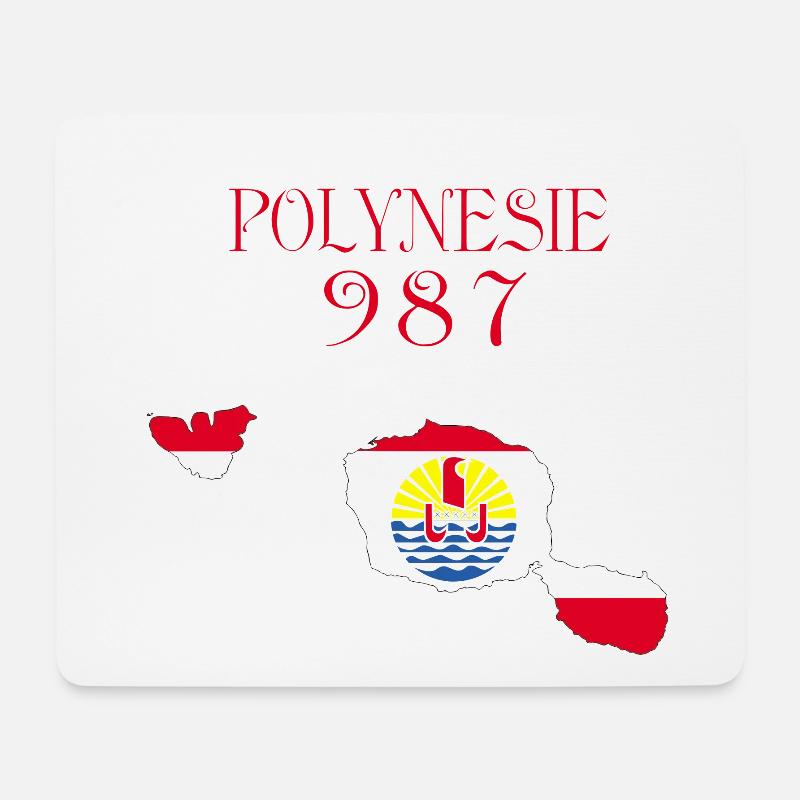 Polynésie - Tapis de souris (format paysage) - blanc