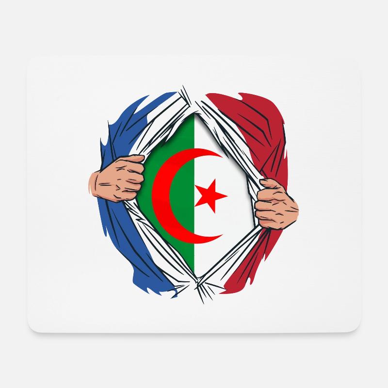 Design Frankreich und Algerien - Mousepad (Querformat) - Weiß