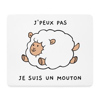 J'peux pas je suis un mouton - Tapis de souris (format paysage) - blanc - Devant