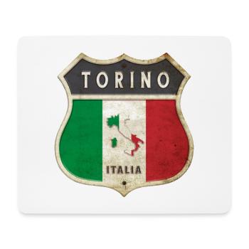 Turin Italien Wappen Flaggen Design - Mousepad (Querformat) - Weiß - Vorne