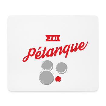 J'Peux pas J'Ai Pétanque - Tapis de souris (format paysage) - blanc - Devant