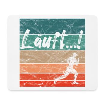 Läuft Jogging Spruch Optimist retro vintage - Mousepad (Querformat) - Weiß - Vorne