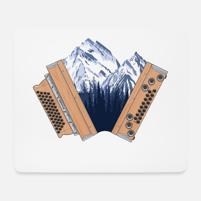 Steirische Harmonika Heimat Gebirge | ZiachON! - Mousepad (Querformat) - Weiß