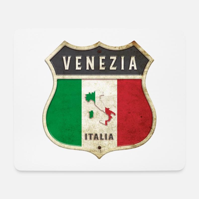 Venezia Italien Wappen Flaggen Design - Mousepad (Querformat) - Weiß