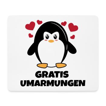 Süß Pinguin Herz Statement Tier Arktis Zoo Vogel - Mousepad (Querformat) - Weiß - Vorne