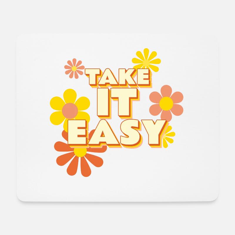 Take it Easy - Mousepad (Querformat) - Weiß