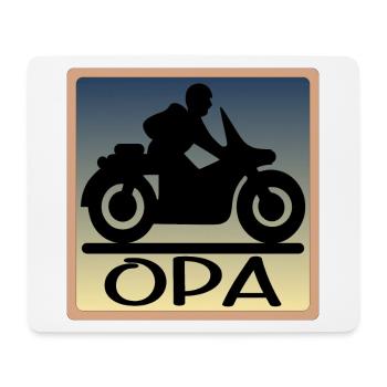 Motocycliste - GRAND-PÈRE - FÊTE DES PÈRES - Tapis de souris (format paysage) - blanc - Devant