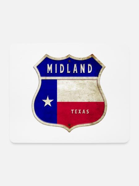 Midland Texas Wappen Flaggen Design - Mousepad (Querformat) - Weiß