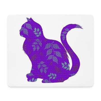 sitzende katze, gemustert, Blumen Outfits - Mousepad (Querformat) - Weiß - Vorne