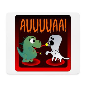 HALLOWEEN DINOSAURIER GEISTER - Mousepad (Querformat) - Weiß - Vorne