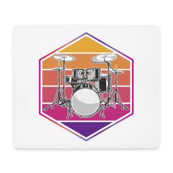Batteur Schlagzeuger - Tapis de souris (format paysage) - blanc - Devant