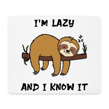 Faultier Faul Tier Schlafen Statement Urwald - Mousepad (Querformat) - Weiß - Vorne