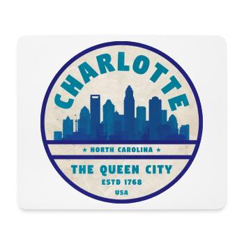 Charlotte Skyline Badge The Queen City - Mousepad (Querformat) - Weiß - Vorne
