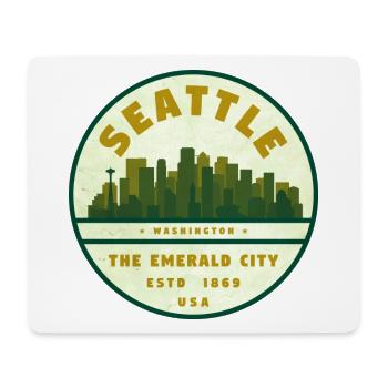 Seattle Emerald City Skyline - Mouse Pad (horizontal) - white - Front