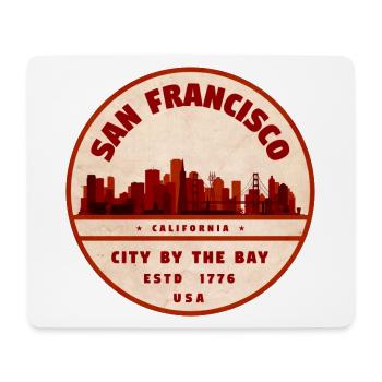 San Francisco Stadtbild Vintage Badge - Mousepad (Querformat) - Weiß - Vorne