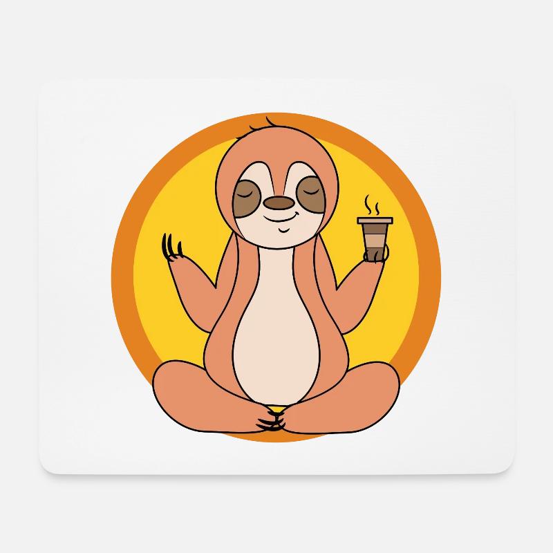 Cool Chillen Faultier Säugetier Relax Vegetarier - Mousepad (Querformat) - Weiß
