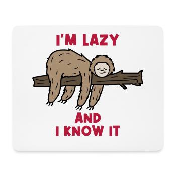 Humorous Statement Lazy Sloth Jungle Mammal - Mouse Pad (horizontal) - white - Front