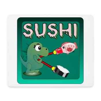 CADEAUX DE MAKI SUSHI DRÔLES - DINOSAURE ALIMENTAIRE - Tapis de souris (format paysage) - blanc - Devant