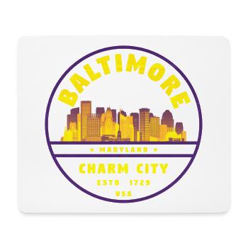 Baltimore Charm City Emblem - Mouse Pad (horizontal) - white - Front