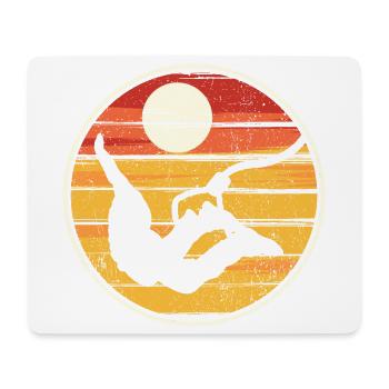Vol Silhouette Coucher de Soleil - Tapis de souris (format paysage) - blanc - Devant