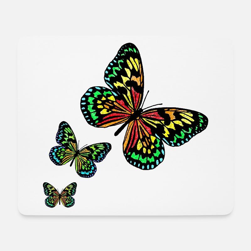 3 Butterflies R6Z - Mousepad (Querformat) - Weiß