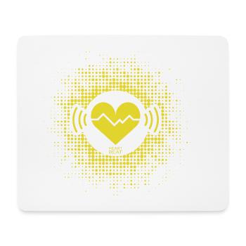 Heartbeat Herz Symbol auf Punkte HG - Mousepad (Querformat) - Weiß - Vorne