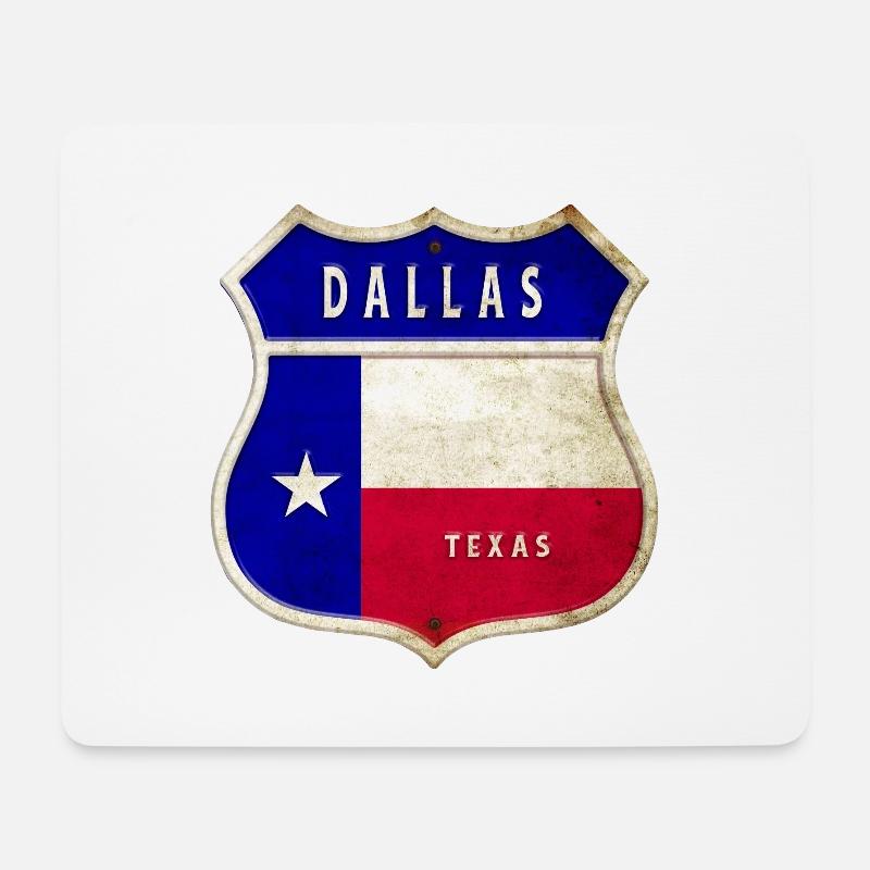 Dallas Texas Wappen Flaggen Design - Mousepad (Querformat) - Weiß