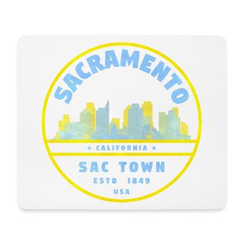 Sacramento Skyline Vintage Badge – California - Mouse Pad (horizontal) - white - Front