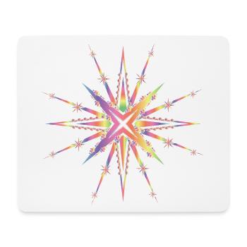 strahlender Stern in zarten Regenbogenfarben - Mousepad (Querformat) - Weiß - Vorne