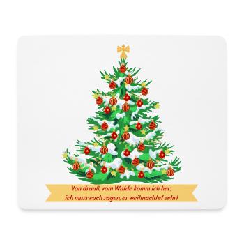 Weihnachtsbaum rot goldener Christbaumschmuck - Mousepad (Querformat) - Weiß - Vorne