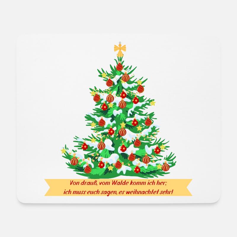 Weihnachtsbaum rot goldener Christbaumschmuck - Mousepad (Querformat) - Weiß