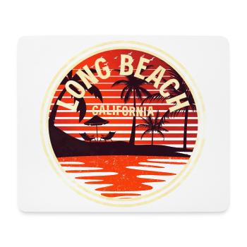 Long Beach California Sunset Badge - Mouse Pad (horizontal) - white - Front
