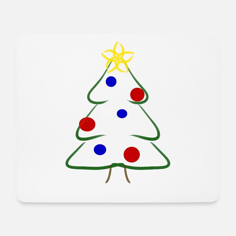 Cute simple Christmas tree drawing - Mouse Pad (horizontal) - white
