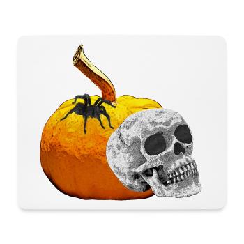 menschenschädel, Kürbisse, gruselige prints - Mousepad (Querformat) - Weiß - Vorne