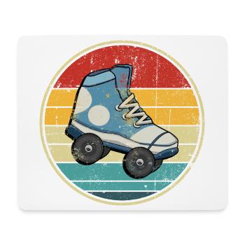 Retro Sonnenuntergang Rollschuh Kreis - Mousepad (Querformat) - Weiß - Vorne