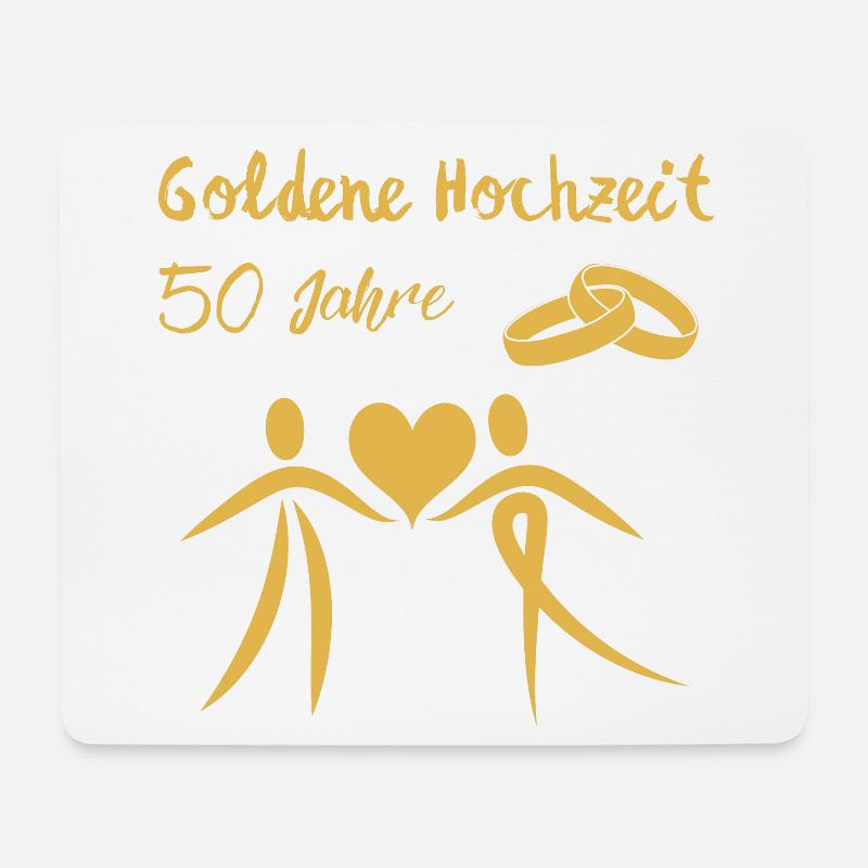 Goldene Hochzeit feiern 50 Jahre Ehepaar gold - Mousepad (Querformat) - Weiß